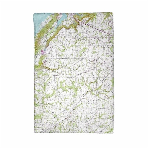 Betsy Drake KT611 Lake Guntersville, AL Nautical Map Kitchen Towel Perspective: front