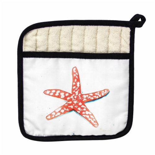 Betsy Drake Coral Starfish Pot Holder Perspective: front