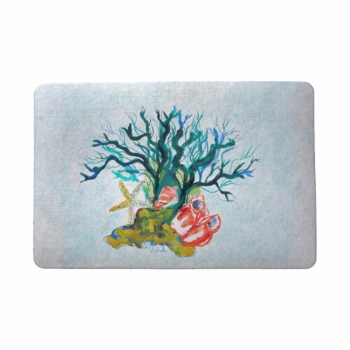 Betsy Drake DM1092 18 x 26 in. Starfish Coral Shells Door Mat Perspective: front