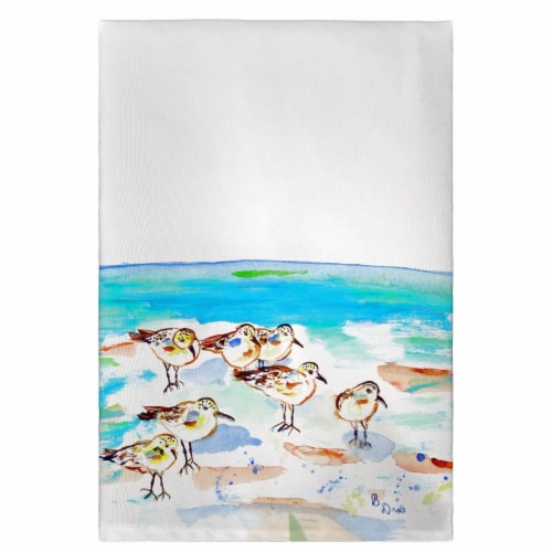 Betsy Drake GT1089 Seven Sanderlings Guest Towel Perspective: front