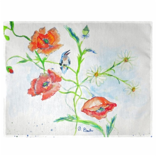 Betsy Drake PM1051 Poppies & Daisies Place Mat - Set of 4 Perspective: front