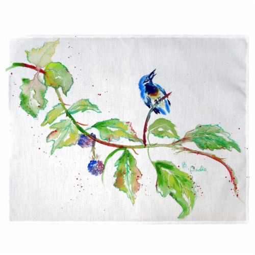 Betsy Drake PM1072 Bird & Blackberries Place Mat - Set of 4 Perspective: front