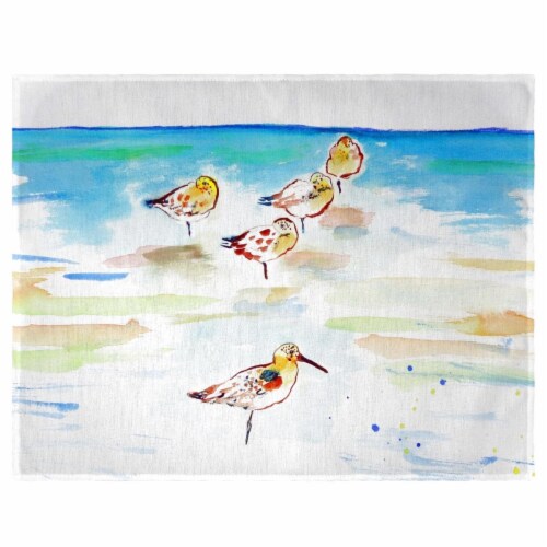 Betsy Drake PM1090 Five Sanderlings Place Mat - Set of 4 Perspective: front