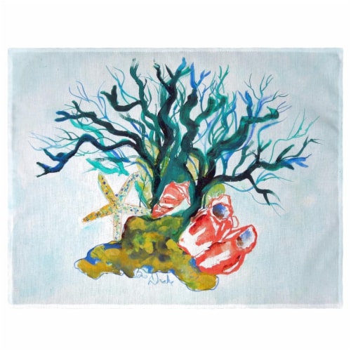 Betsy Drake PM1092 Starfish Coral Shells Place Mat - Set of 4 Perspective: front