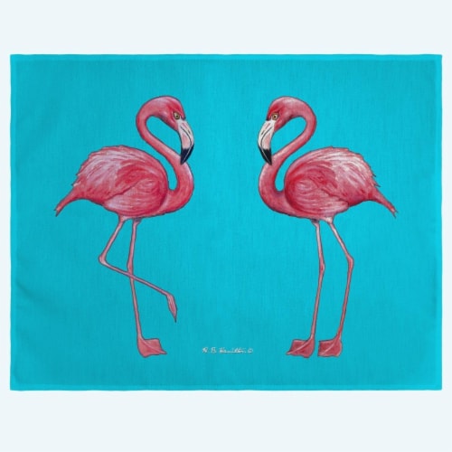 Betsy Drake PM084T Flamingos Place Mat - Set of 4 Perspective: front