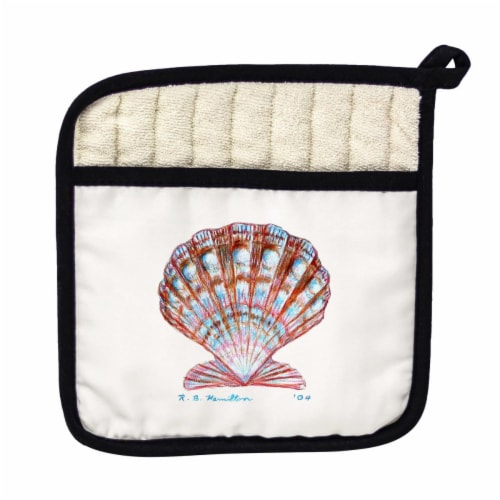 Betsy Drake PT112 Scallop Shell Pot Holder Perspective: front