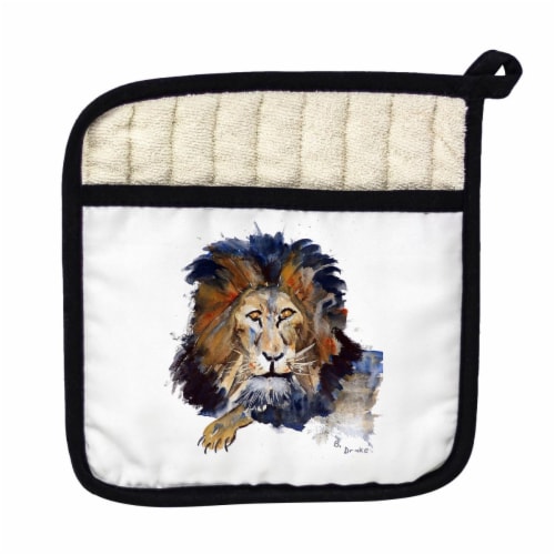 Betsy Drake PT168 Lion Pot Holder Perspective: front