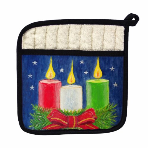Betsy Drake Christmas Candles Pot Holder Perspective: front