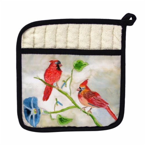 Betsy Drake PT270 Betsys Cardinals Pot Holder Perspective: front