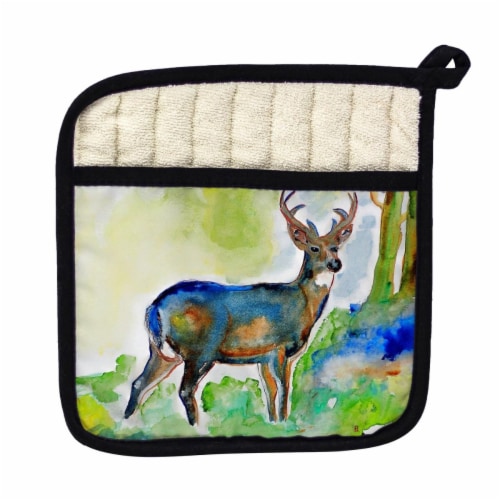 Betsy Drake Deer Pot Holder Perspective: front
