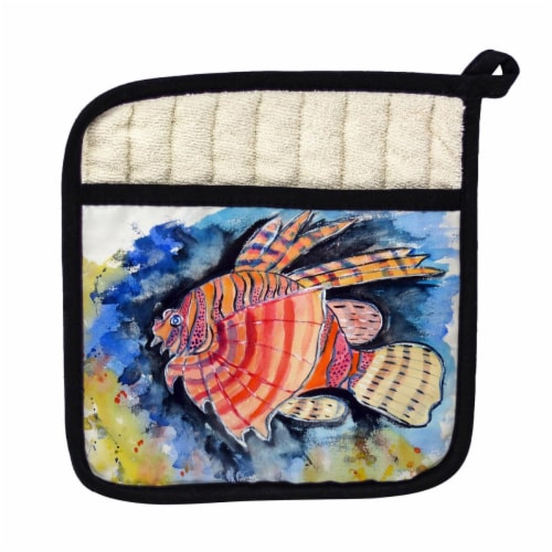 Betsy Drake PT397 Betsys Lion Fish Pot Holder Perspective: front