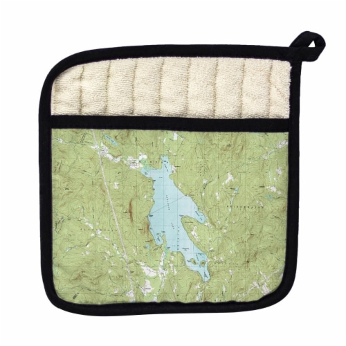 Betsy Drake PT794 Newfound Lake, NH Nautical Map Pot Holder Perspective: front