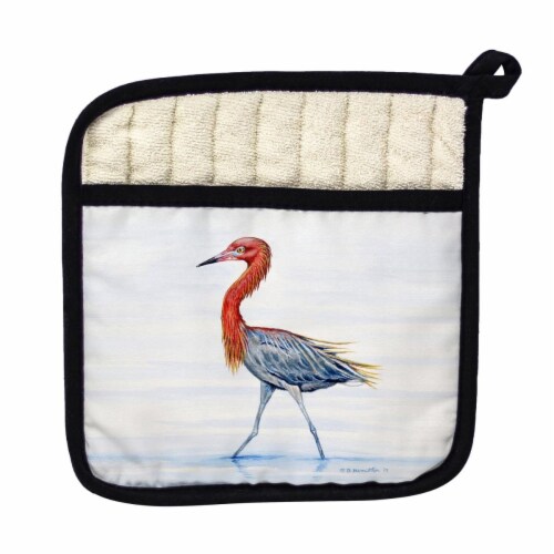 Betsy Drake PT820 Reddish Egret Pot Holder Perspective: front