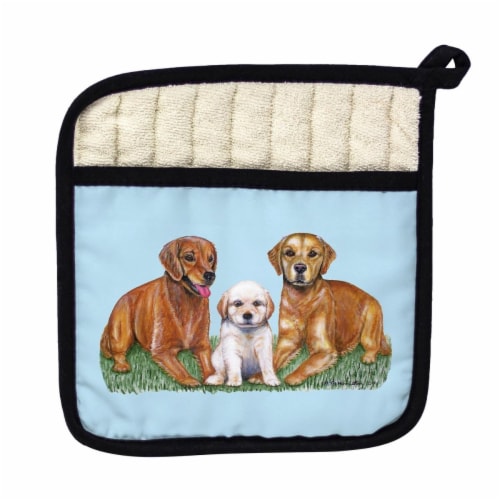 Betsy Drake PT837 Golden Retrievers Pot Holder Perspective: front