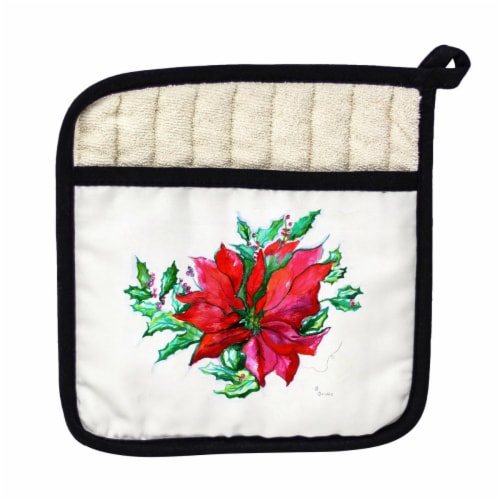 Betsy Drake Poinsettia Pot Holder Perspective: front