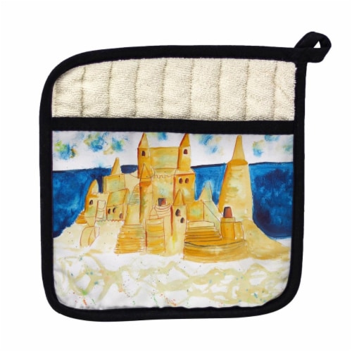 Betsy Drake PT1043 Sand Castle Pot Holder Perspective: front