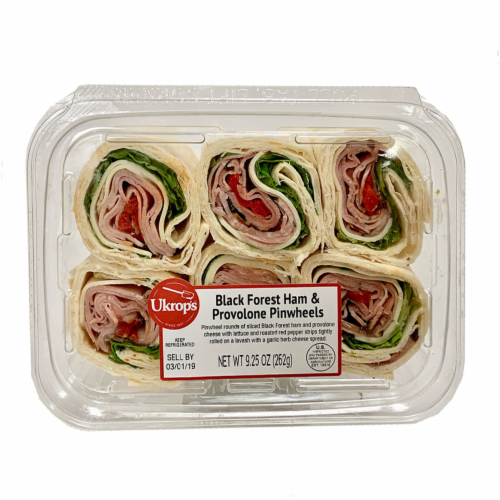 Ukrop's Black Forest Ham & Provolone Pinwheels Perspective: front
