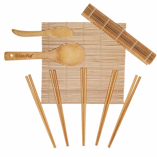 Bamboo Sushi Making Kit with 2 Sushi Rolling Mats Bamboo