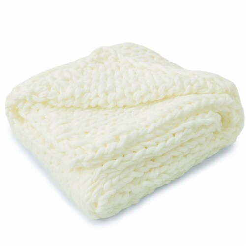 Cheer Collection Chunky Cable Knit Ultra Plush and Soft 100% Acrylic Accent Throw - 50 x 60 Perspective: front