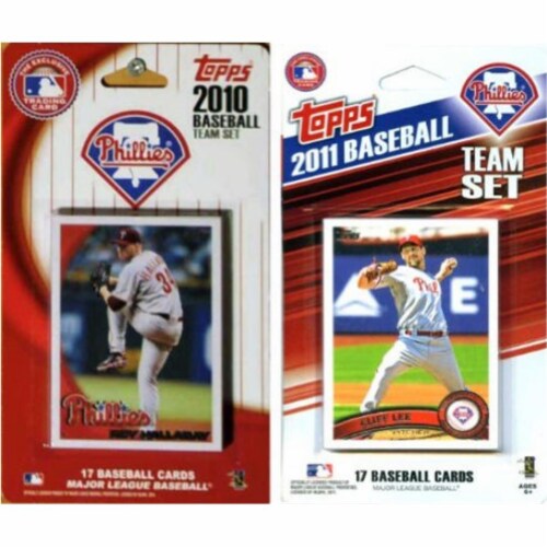 C & I Collectables PHILS211TS MLB Philadelphia Phillies 2 Different Licensed Trading Card Tea Perspective: front