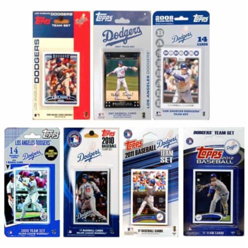 C & I Collectables DODGERS712TS MLB Los Angeles Dodgers 7 Different Licensed Trading Card Tea Perspective: front