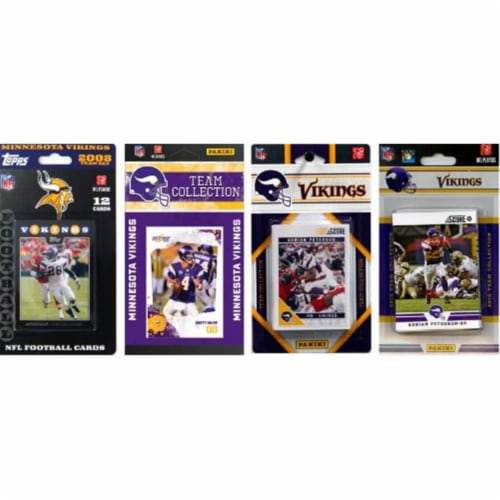 C & I Collectables VIKINGS412TS NFL Minnesota Vikings 4 Different Licensed Trading Card Team Perspective: front