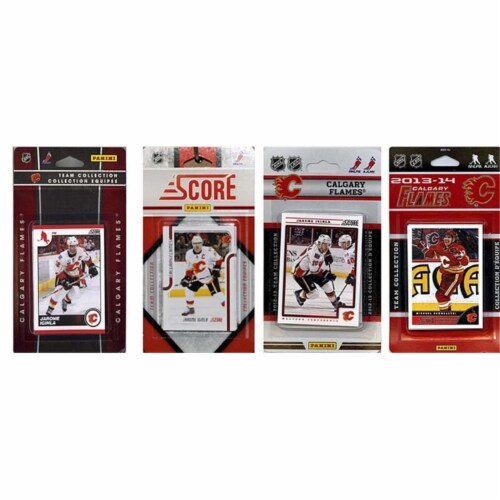 CandICollectables FLAMES413TS NHL Calgary Flames 4 Different Licensed Trading Card Team Sets Perspective: front