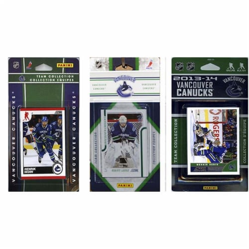 CandICollectables NHL Vancouver Canucks 3 Different Licensed Trading Card Set Perspective: front