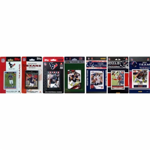 CandICollectables TEXANS714TS NFL Houston Texans 7 Different Licensed Trading Card Team Sets Perspective: front