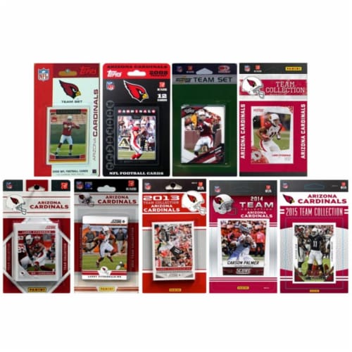 CandICollectables ARIZCARD915TS NFL Arizona Cardinals 9 Different Licensed Trading Card Team Perspective: front