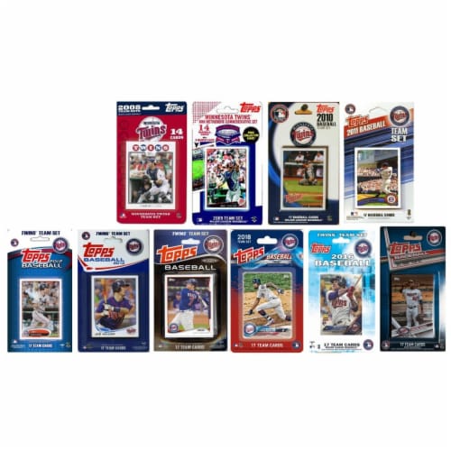 C & I Collectables TWINS1018TS 2018 MLB Minnesota Twins 10 Different Licensed Trading Card Te Perspective: front