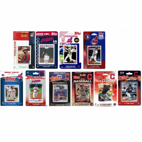 C&I Collectables INDIANS1019TS MLB Cleveland Indians 10 Different Licensed Trading Card Team Perspective: front