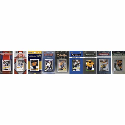 C&I Collectables PREDATORS919TS NHL Nashville Predators 9 Different Licensed Trading Card Tea Perspective: front