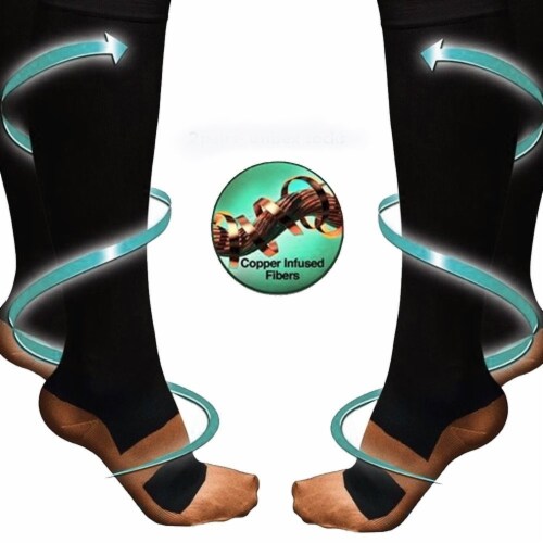 Copper Infused Compression Socks 6Pack Lightweight 6PR L/XL, L/XL