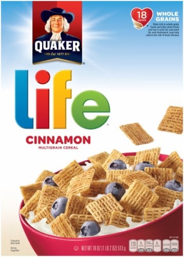 Quaker Life Multigrain Cereal Cinnamon 18 oz (Pack of 12) Perspective: front