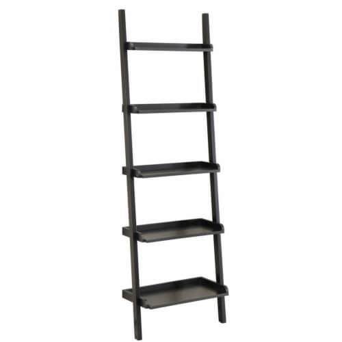 Espresso on sale leaning bookshelf