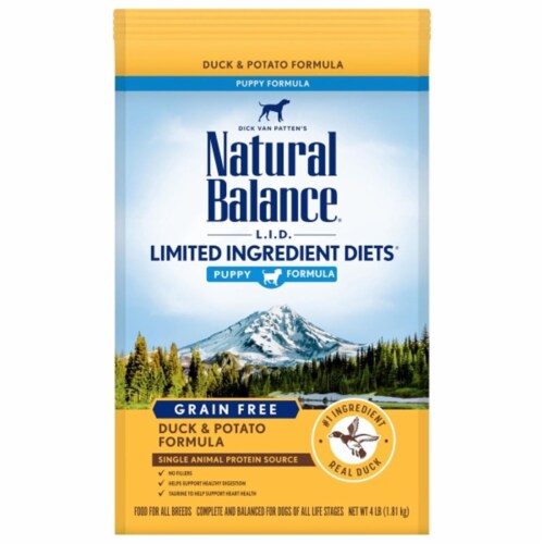 Natural Balance Pet Foods NA77771 LID Potato & Duck Puppy Dry Dog Food, 4 lbs Perspective: front