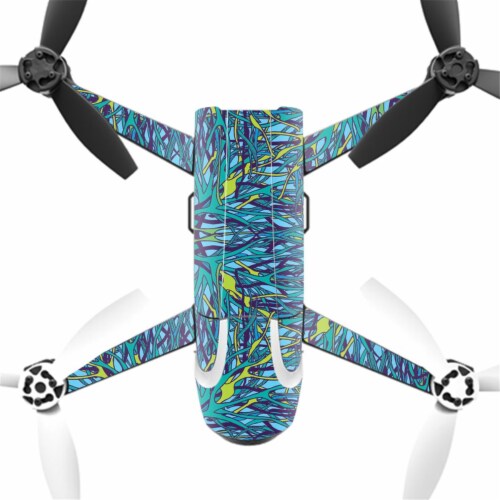 MightySkins PABEBOP2-2Blue Veins Skin Decal Wrap for Parrot Bebop 2 Quadcopter Drone - Blue V Perspective: front