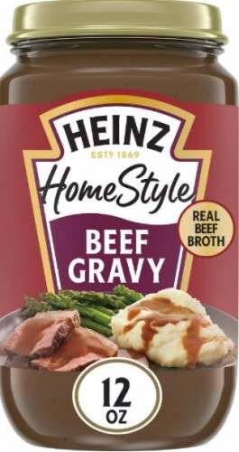 Heinz HomeStyle Beef Gravy, 12 oz Jar (Pack of 24) Perspective: front