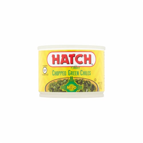 Hatch Peeled Chopped Green Chiles Mild (Pack of 16) Perspective: front