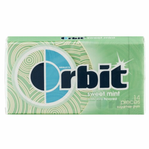 Orbit, Sugar Free Sweet Mints Chewing Gum (Pack of 14) Perspective: front