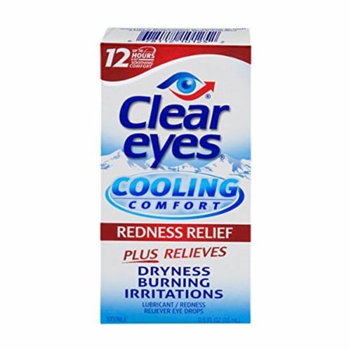 Clear Eyes Cooling Comfort Relief Eye Drops 0.5 fl oz (Pack of 12) Perspective: front