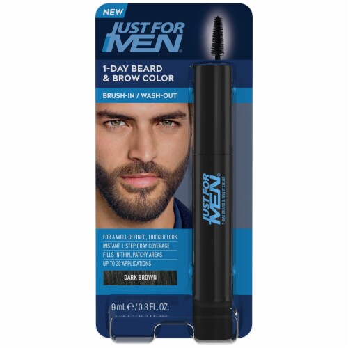 Just for Men 1-Day Temporary Beard & Brow Color, up to 30 Applications - (Pack of 4) Perspective: front