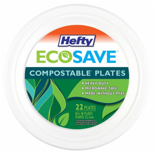 Hefty ECOSAVE Compostable Paper Plates (Pack of 32) Perspective: front
