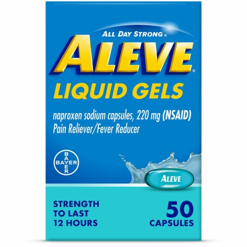 Aleve Naproxen Sodium Pain Reliever Liquid Gels (Pack of 24) Perspective: front