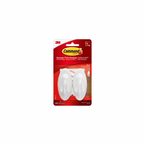 Command Terrace Hook, Quartz, 12 Hooks, 24 Strips