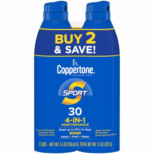 Sport Sunscreen Spray SPF 30 Spray Sunscreen 5.5 Oz Pack of 2 (Pack of 3) Perspective: front