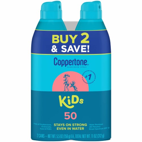 Kids Sunscreen Spray SPF 50 Spray Sunscreen for Kids 5.5 Oz Pack of 2 (Pack of 20) Perspective: front