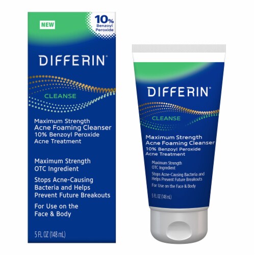 Differin Acne Face Wash with 10% Benzoyl Peroxide, (Pack of 2) Perspective: front