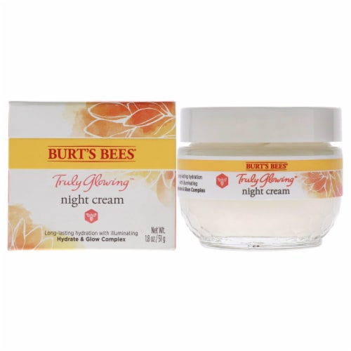 Burt S Bees Hydrating Night Cream Moisturizer for Normal Skin 1.8 Fluid Ounces (Pack of 4) Perspective: front